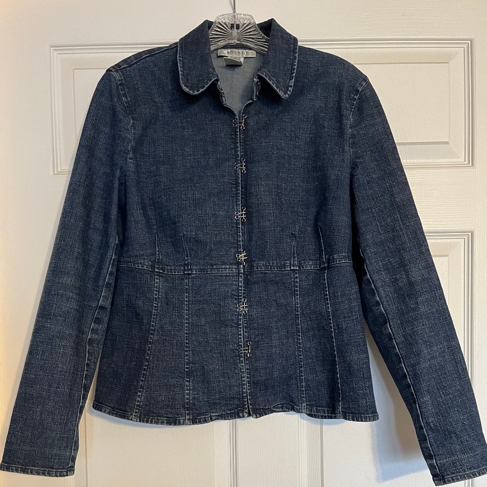 Vintage fitted blue denim jacket, Nine West, small, very good condition